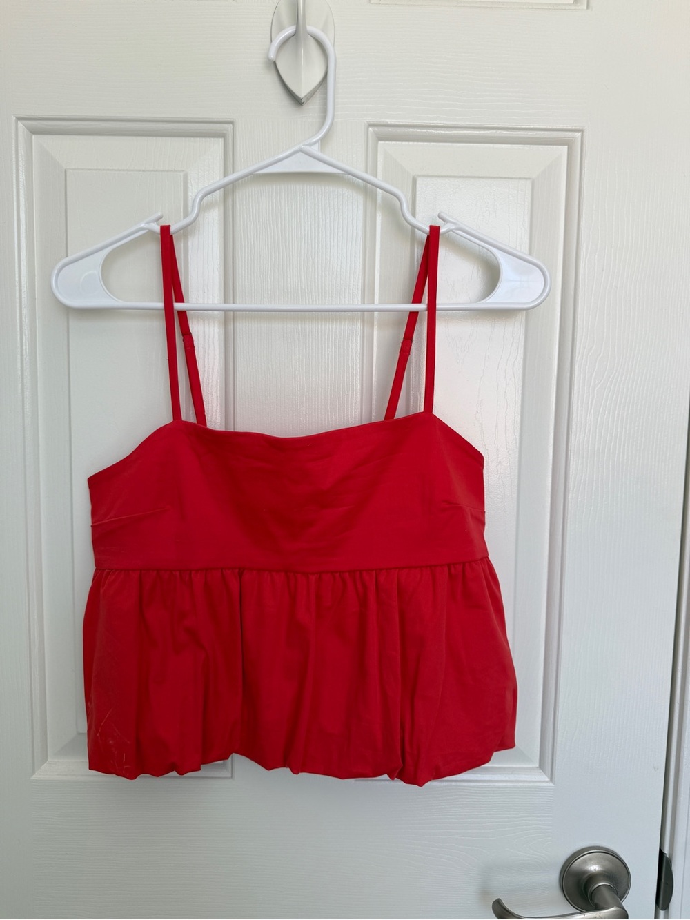 Abound Red Peplum Camisole with Spaghetti Straps
